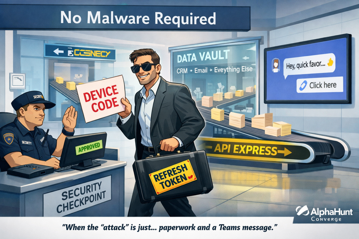 No malware required: device-code phishing + Teams as the intrusion surface